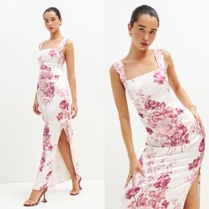 REFORMATION Earl Silk Dress in Crista